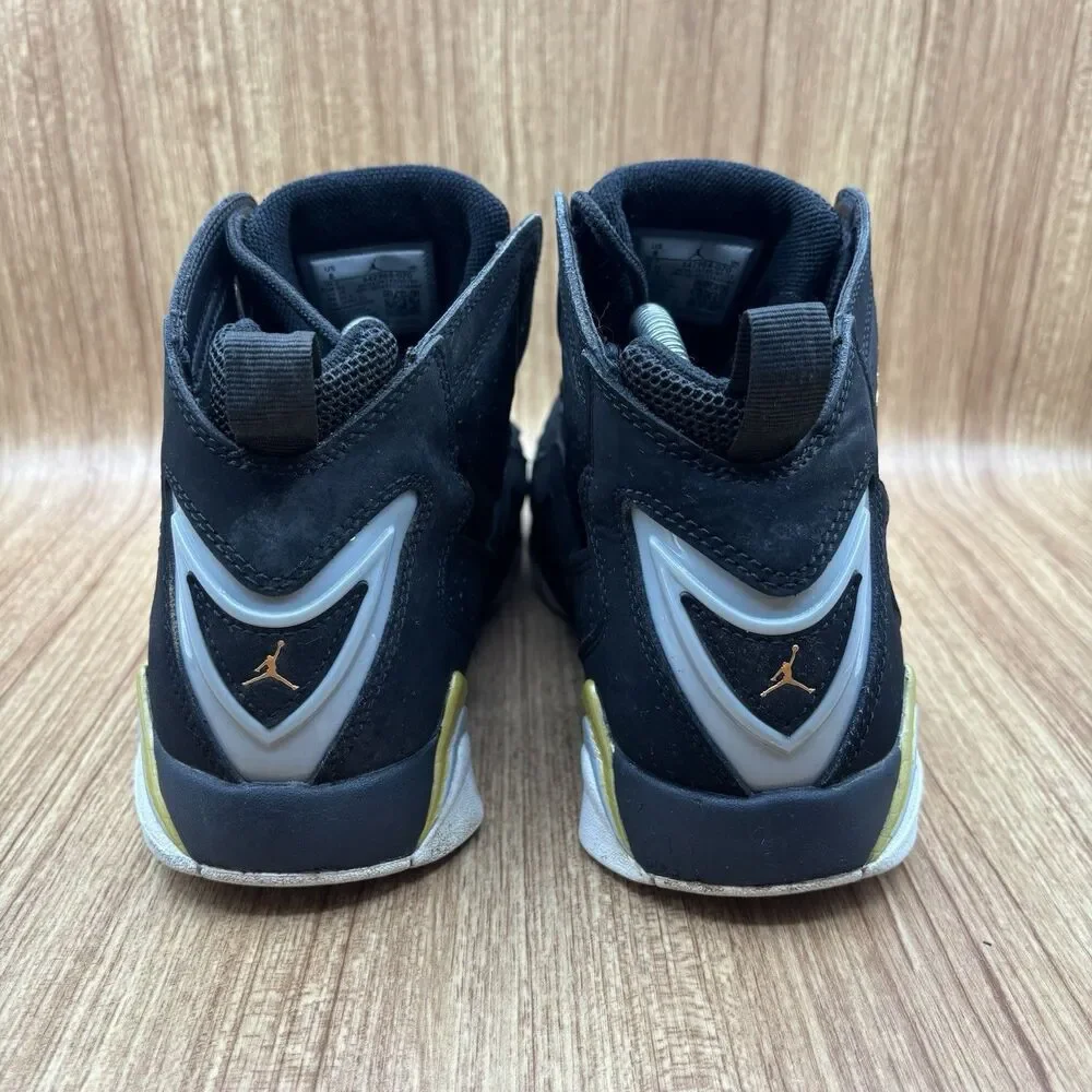 Jordan True Flight Black Metallic Gold 342964-070 Men’s‎ Size 8 Lace Up Sneakers